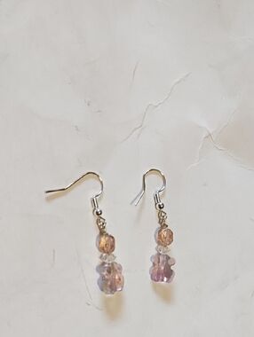 NEW Delicate Pink Crystal Drop Earrings - Women Jewelry